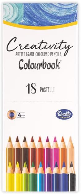 Colourbook Creativity - Stand Box da 18 Matite A Pastello Colorate