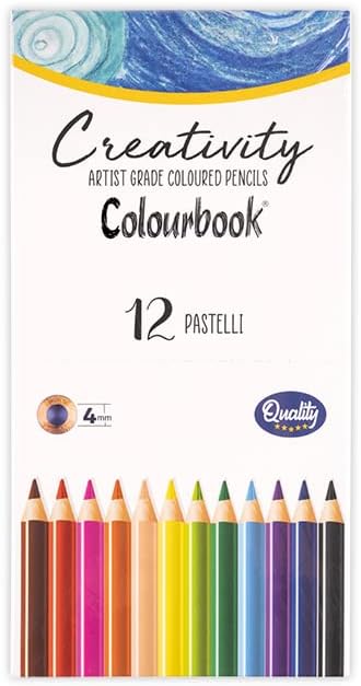 Colourbook Creativity - Stand Box da 12 Matite A Pastello Colorate