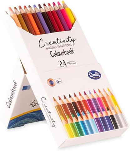 Colourbook Creativity - Stand Box da 24 Matite A Pastello Colorate