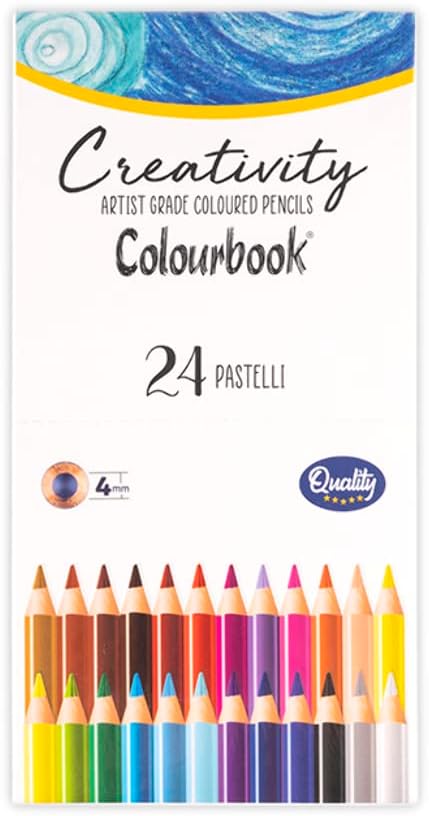 Colourbook Creativity - Stand Box da 24 Matite A Pastello Colorate