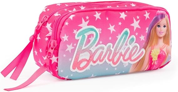 Barbie - Maxi Bustina Portapenne Scuola Barbie, 2 Zip