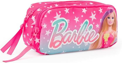 Barbie - Maxi Bustina Portapenne Scuola Barbie, 2 Zip