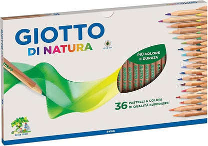 GIOTTO Di Natura - Astuccio Da 36 Matite A Pastello Colorate, 3.8 mm