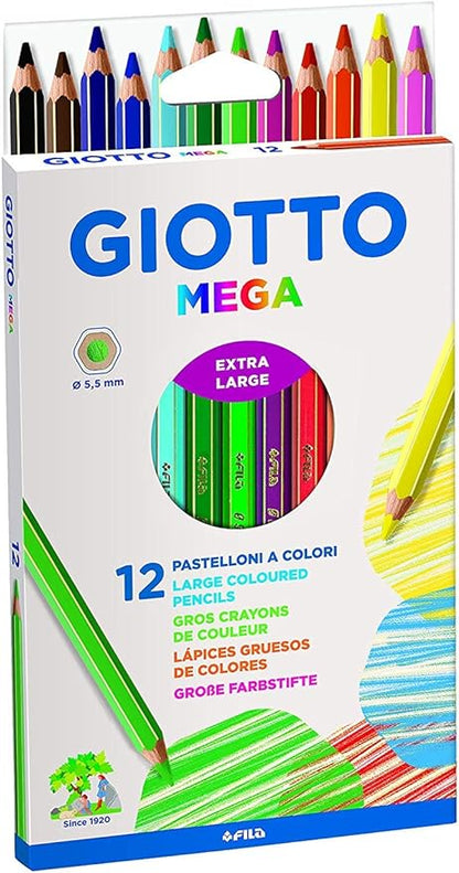 Giotto Mega astuccio 12 maxi pastelloni colorati