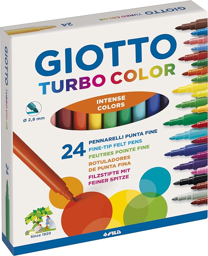 Giotto Turbo Color 24 Pennarelli Punta Fine