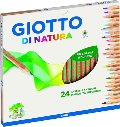 GIOTTO Di Natura - Astuccio Da 24 Matite A Pastello Colorate, 3.8 mm