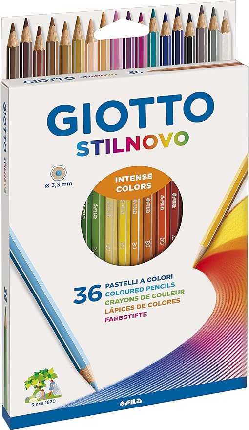 Giotto Stilnovo Pastelli Colorati In Astuccio 36 Colori, Multicolore