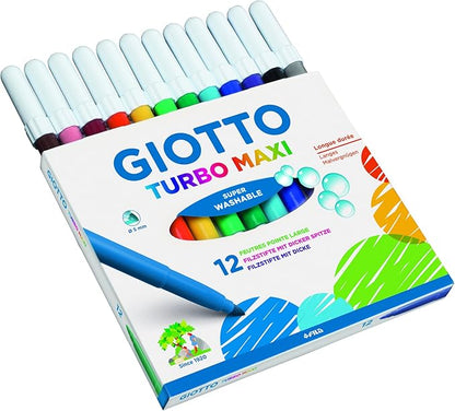 GIOTTO Turbo Maxi 12 Pennarelli, Multicolore