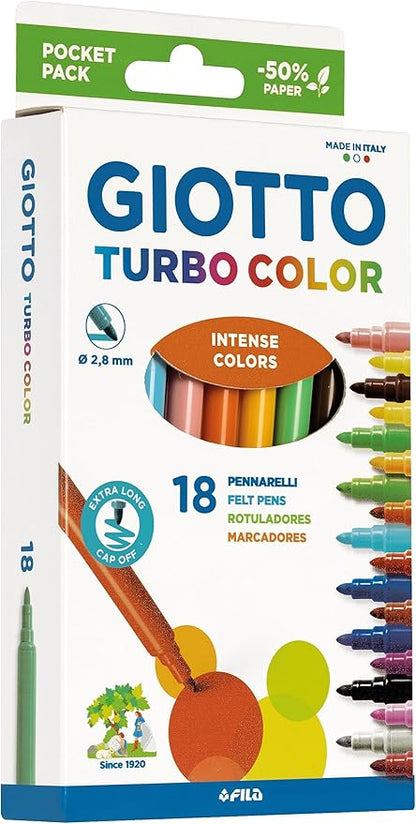 Giotto Turbo Color 18 Pennarelli Punta Fine