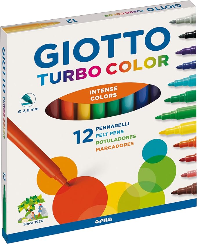 Giotto Turbo Color 12 Pennarelli Punta Fine