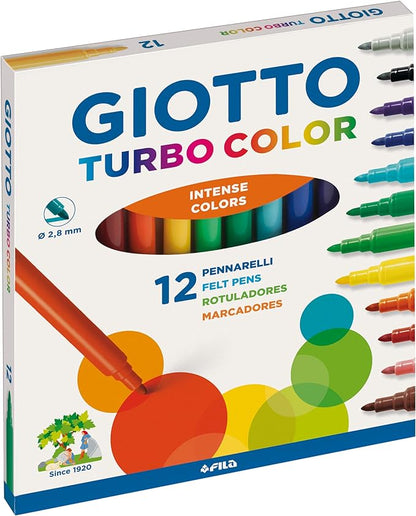 Giotto Turbo Color 12 Pennarelli Punta Fine