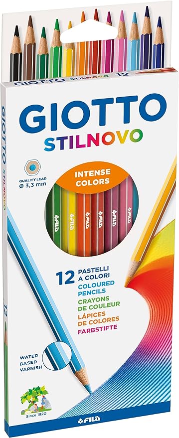 Giotto Stilnovo Pastelli Colorati In Astuccio 12 Colori, Multicolore