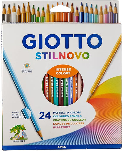 Giotto Stilnovo Pastelli Colorati In Astuccio 24 Colori, Multicolore