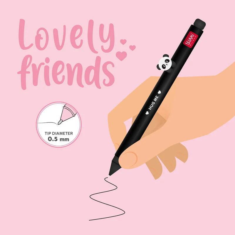 Penna Gel con Panda decorativo della famiglia Lovely Friends